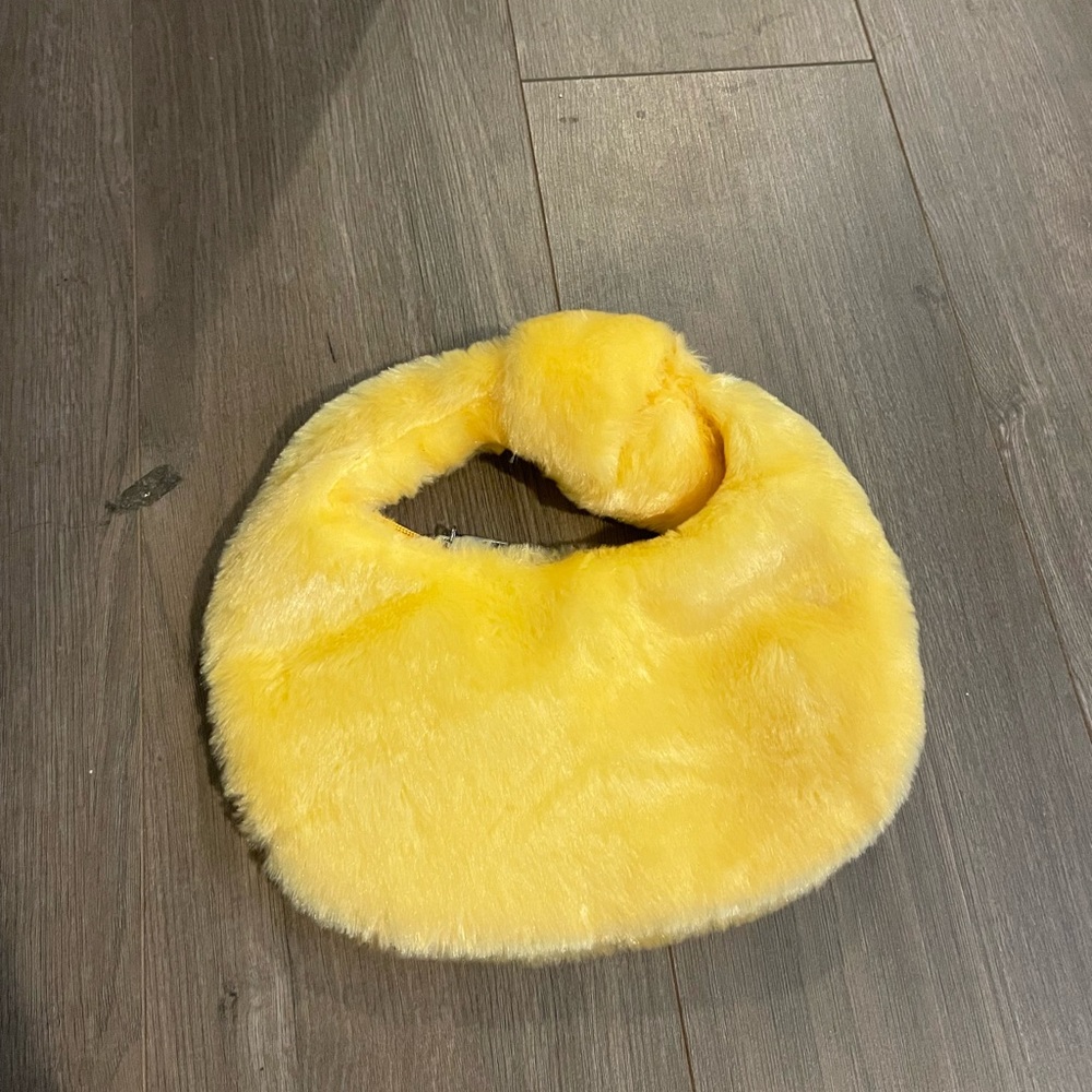 YELLOW FUR PURSE